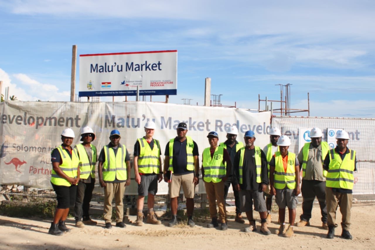 SIIP capacity development visit and ETDL staff training at Malu’u Market construction site